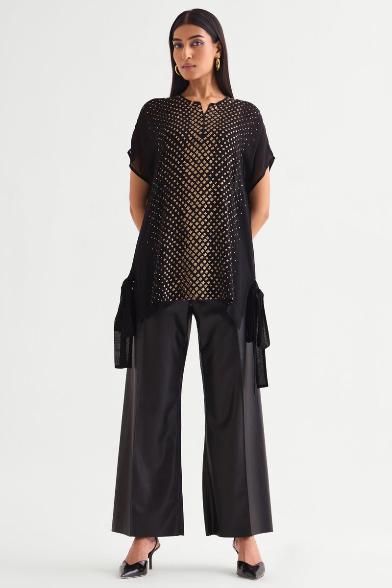 Star Glaze Boxy Tunic With Side Tie