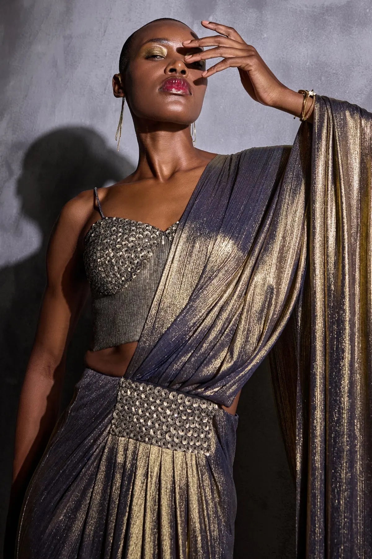 Cordelia Foil Draped Saree Namrata Joshipura