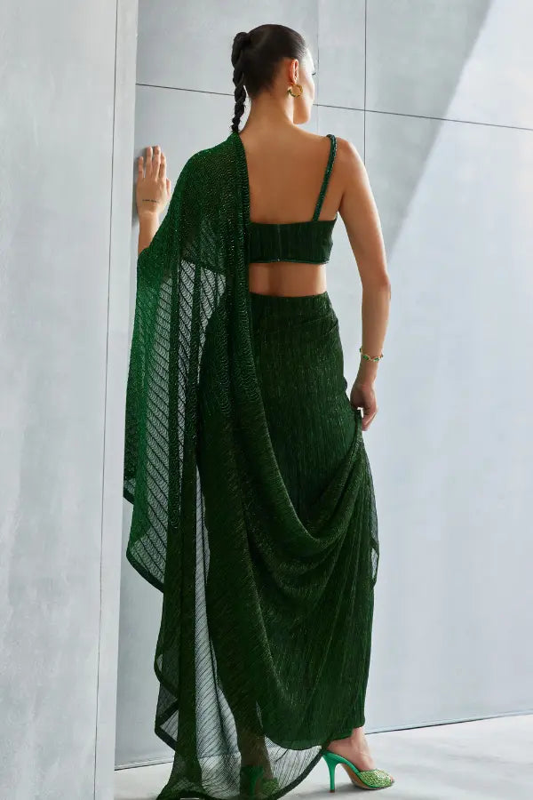 Metallic Scallop Drape Set Namrata Joshipura