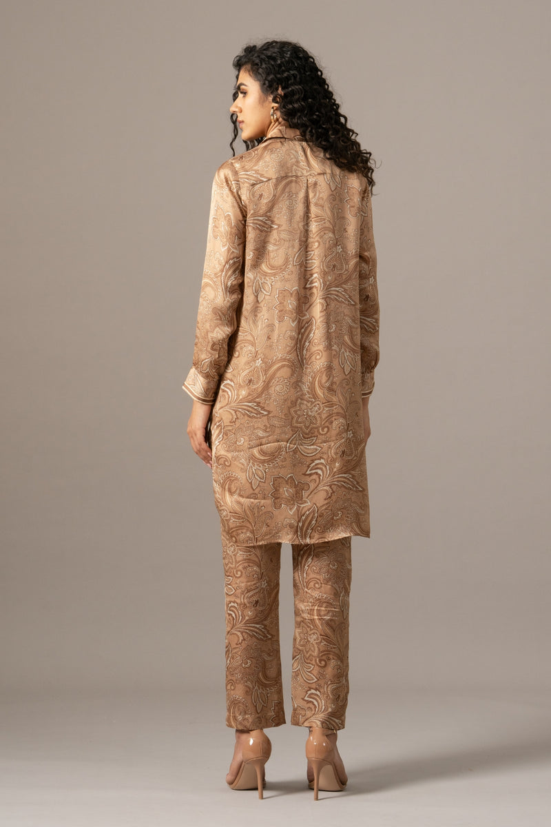 Paisley Front Placket Long Coord Set