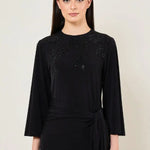 MIDNIGHT BLOOM WAIST TIE DRAPE DRESS Namrata Joshipura Online