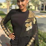 Lisa Ray in Katniss Shimmer Drape Saree Namrata Joshipura Online (Celebrity Muses)
