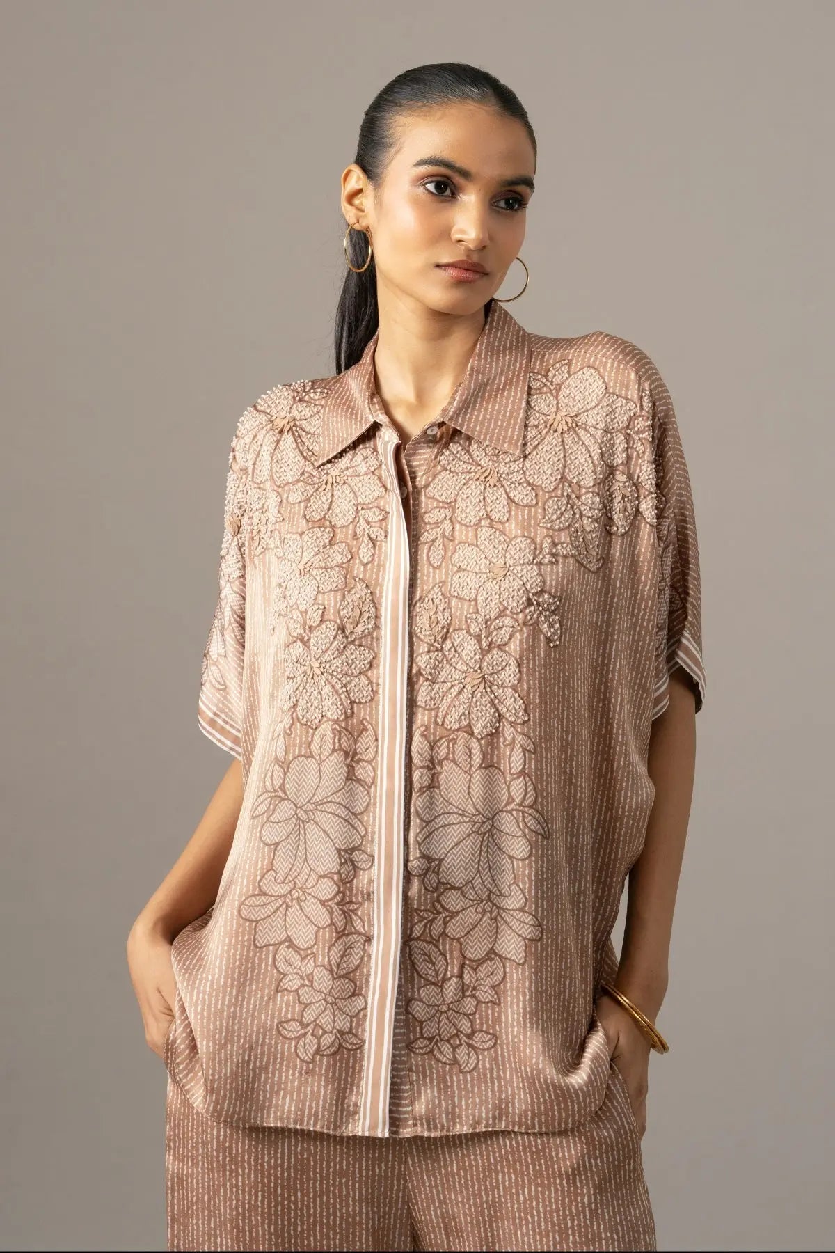 Pansy Flower Printed Coordset Namrata Joshipura Online