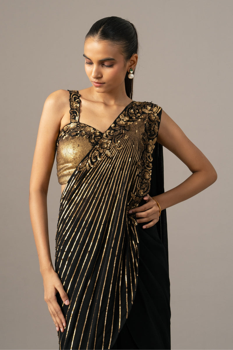 Baroque Saree With Embroidered Blouse