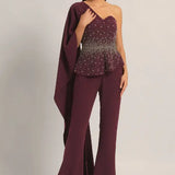 SILVER DUST PEPLUM TOP WITH SHARARA Namrata Joshipura Online