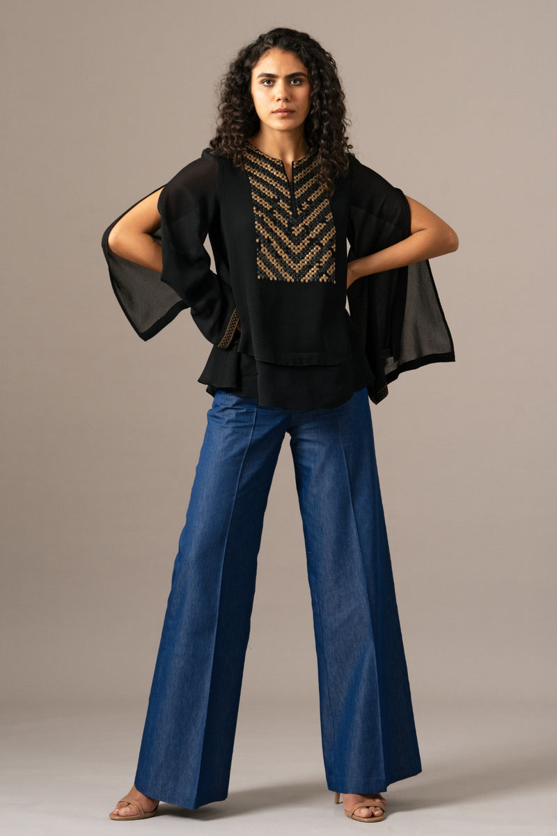 Matrix Zipper Double Layer Top