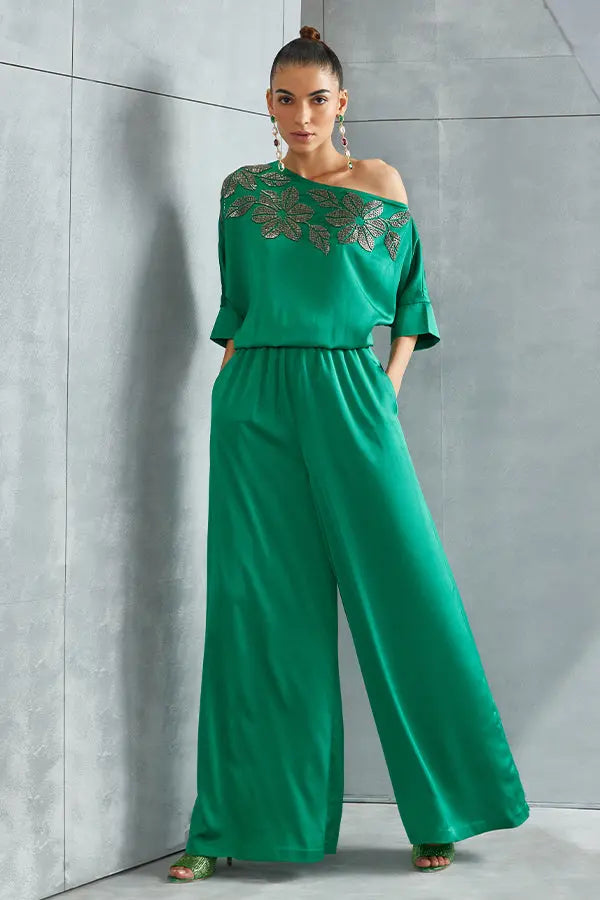 River Leaf Drop Shoulder Jumpsuit Namrata Joshipura