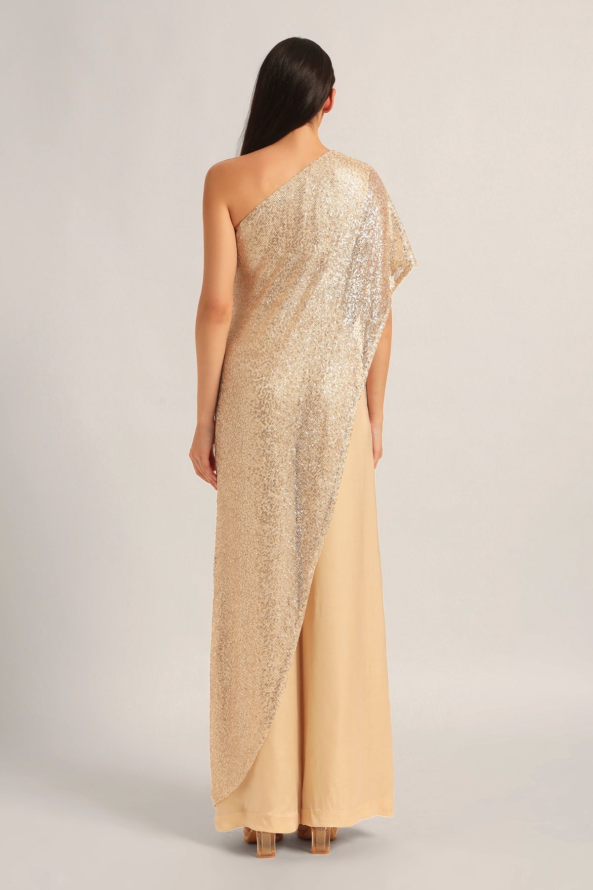 AMARA ONE SHOULDER MESH JUMPSUIT Namrata Joshipura Online