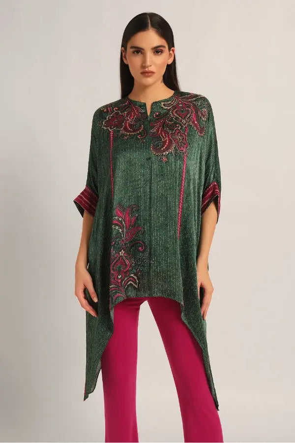 PAISELY CRINKLE HANDKERCHIEF TUNIC Namrata Joshipura Online
