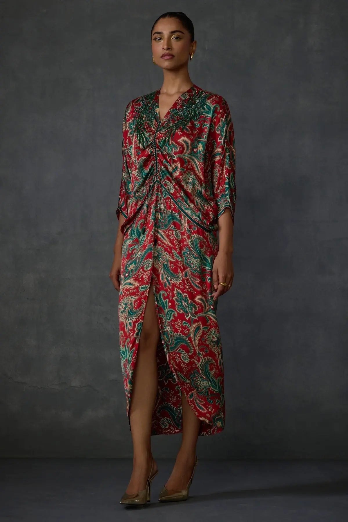 Winter Paisley Drawstring Dress Namrata Joshipura Online