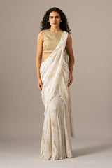 Chevron Dust Blouse With Mermaid Drape Saree