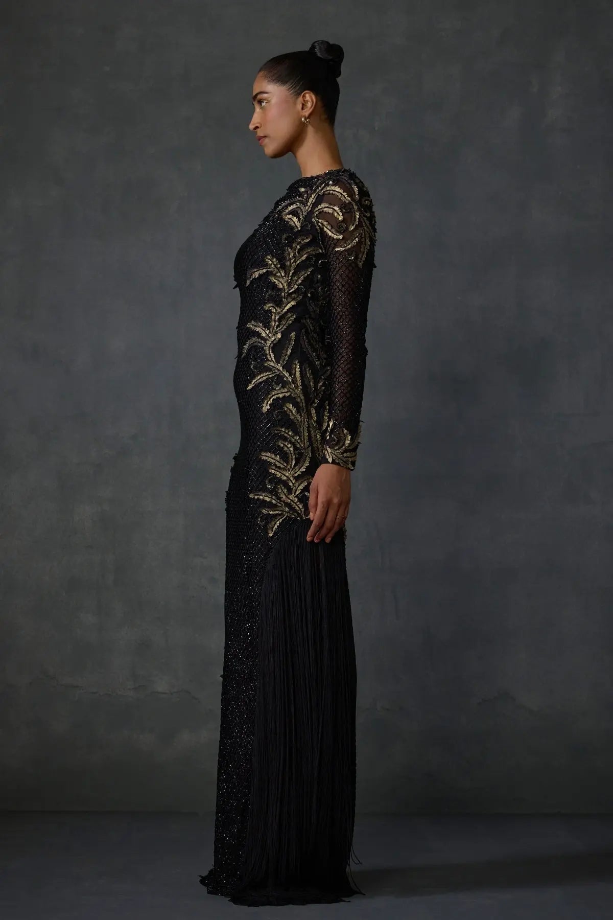 Autumn Fern Side Fringe Gown Namrata Joshipura Online