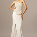 Pearl Drops Corset With Trail Skirt Set Namrata Joshipura Online