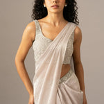 Iris Crusted Blouse With Mermaid Drape Saree Namrata Joshipura Online