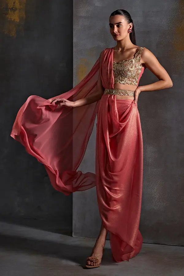 Bell Flower Draped Saree Namrata Joshipura