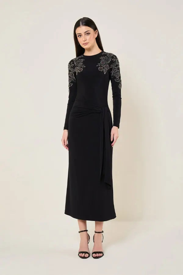 MARIELLE WAIST TIE DRAPED DRESS Namrata Joshipura Online