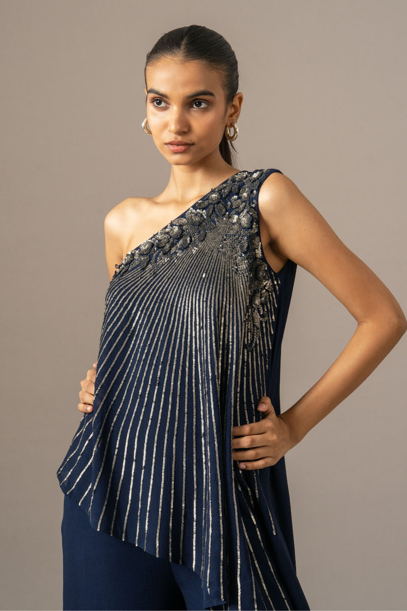 Baroque One Shoulder Jumpsuit