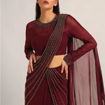 SILVER DUST EMBELISHED DRAPE SAREE Namrata Joshipura Online