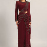 SILVER DUST EMBELISHED DRAPE SAREE Namrata Joshipura Online