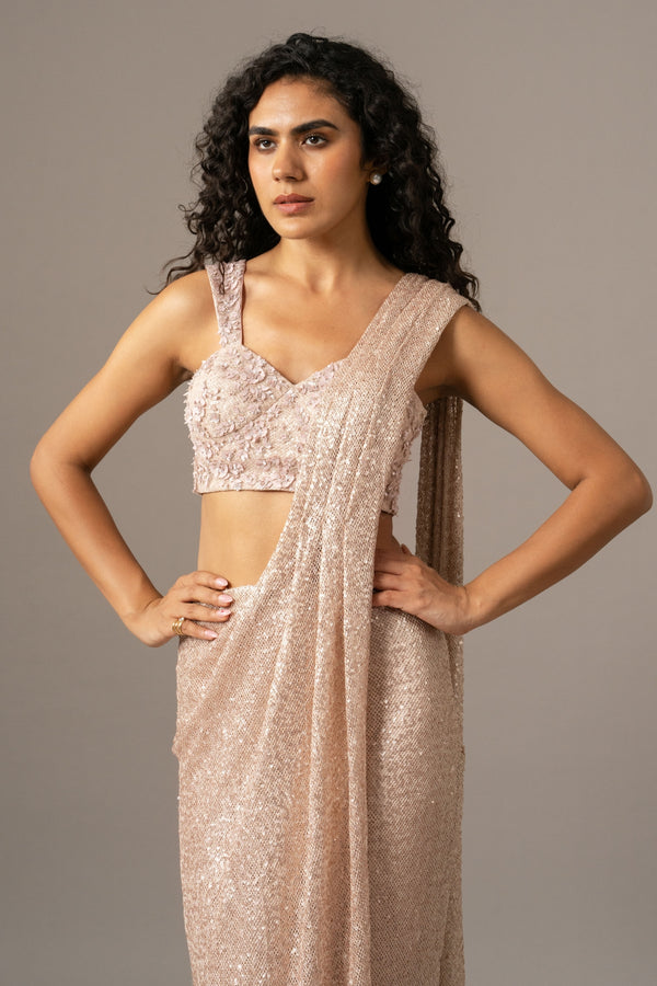 Lumiere Net Saree With Strap Blouse