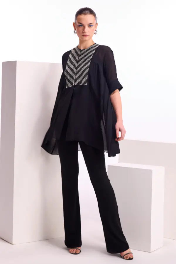 Metallic Pearl Gathered Top Namrata Joshipura