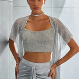 Metallic Cord Drape Skirt Set Namrata Joshipura
