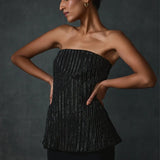 Glissara Off-shoulder Devil Peplum Top With Skirt Set Namrata Joshipura Online