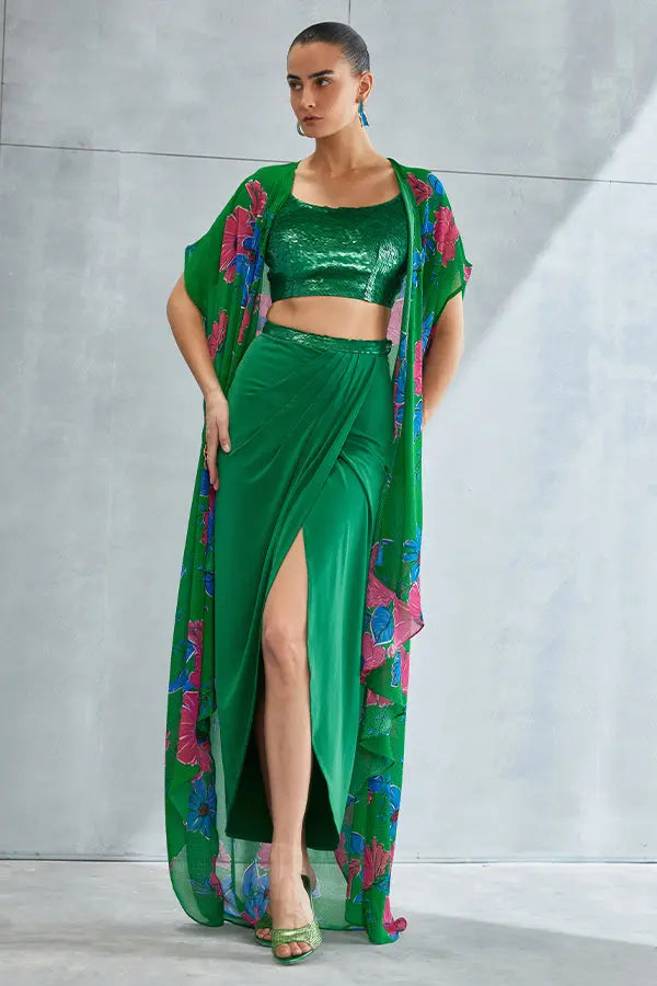 Zinnia Cape Skirt Set Namrata Joshipura