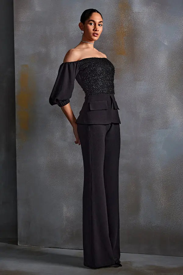 Midnight Off Shoulder Pant Set Namrata Joshipura