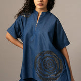 Rosette Zipper Handkerchief Tunic ROSETTE ZIPPER HANDKERCHIEF TUNIC
