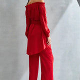 River Leaf Off Shoulder Co-ord Set Namrata Joshipura