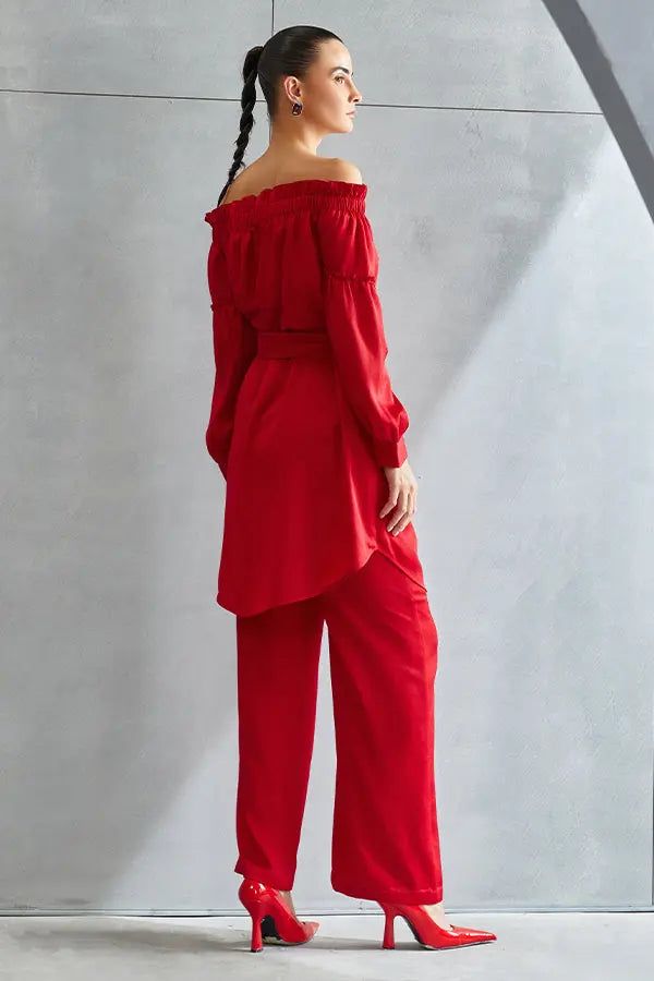 River Leaf Off Shoulder Co-ord Set Namrata Joshipura