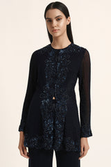 Rosette Peplum Top With Sharara