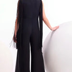 Crystal Drop Fringe Sleeves Jumpsuit Namrata Joshipura