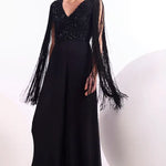 Crystal Drop Fringe Sleeves Jumpsuit Namrata Joshipura