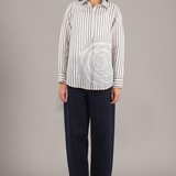 ROSETTE STRIPED SHIRT