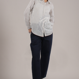 ROSETTE STRIPED SHIRT
