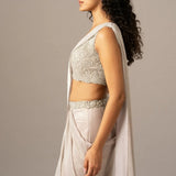 Iris Crusted Blouse With Mermaid Drape Saree Namrata Joshipura Online