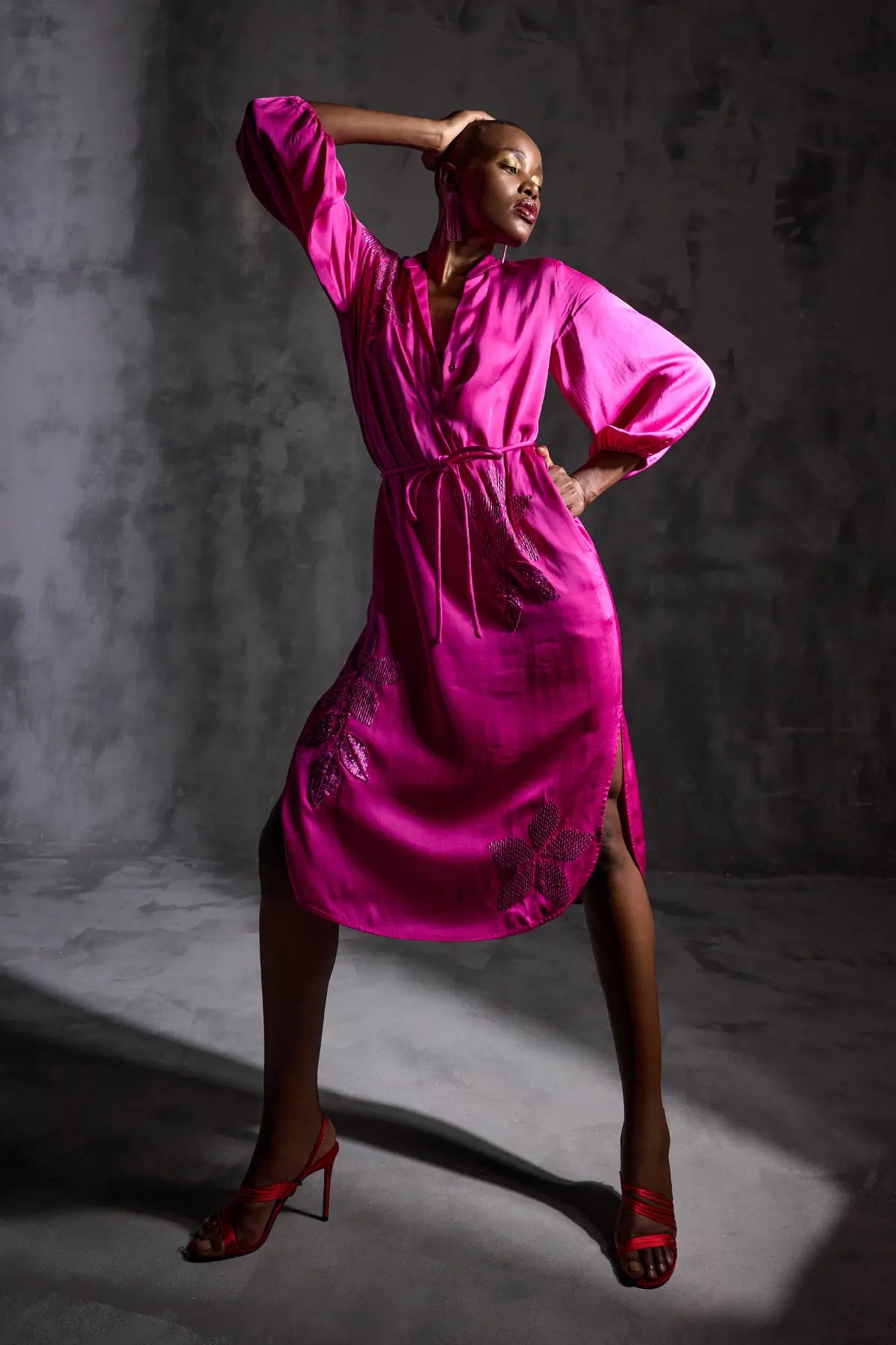 Moonflower shift dress with belt Namrata Joshipura