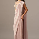 Iris Crusted Blouse With Shimmer Saree Namrata Joshipura Online