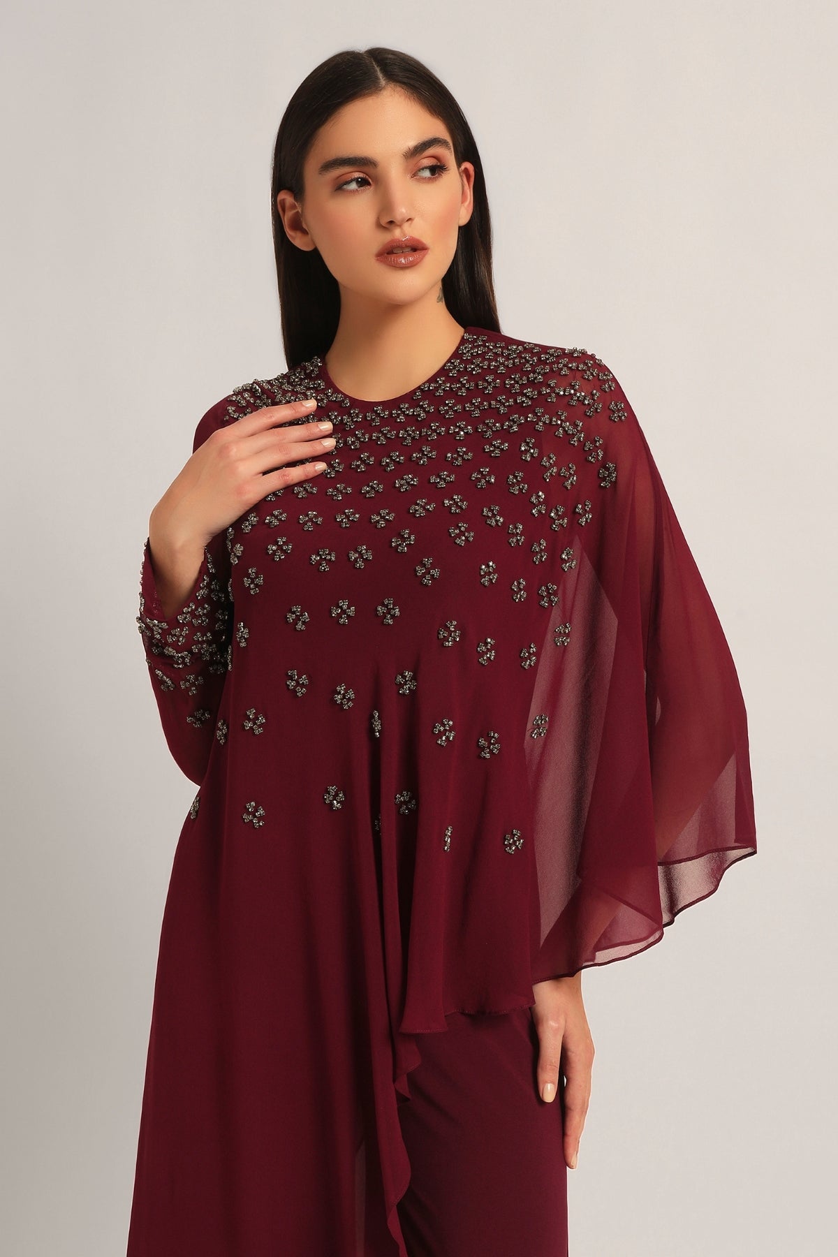 SILVER DUST FRONT FLAP JUMPSUIT Namrata Joshipura Online