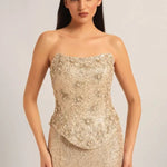 AMARA INTRICATED CORSET WITH DRAPE SKIRT Namrata Joshipura Online
