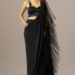 Dazzle Fringes Saree With Embroidered Blouse Namrata Joshipura Online