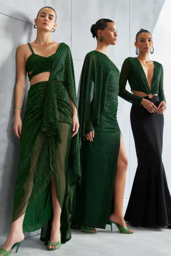Metallic Scallop Drape Set Namrata Joshipura