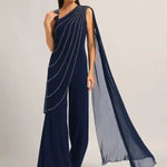 Silver Dust Front Drape Jumpsuit Namrata Joshipura Online