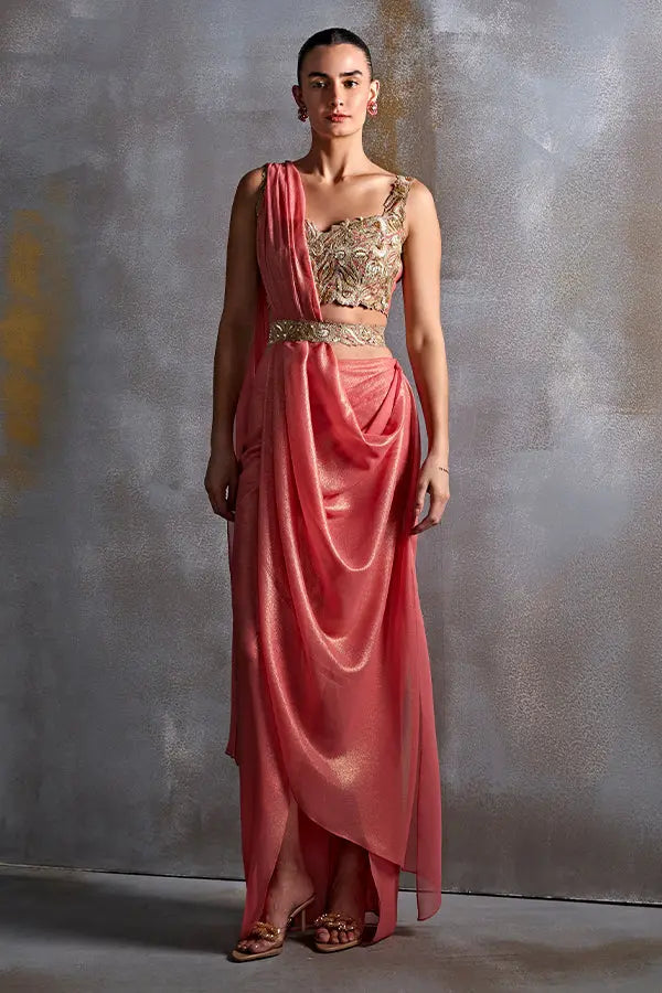 Bell Flower Draped Saree Namrata Joshipura