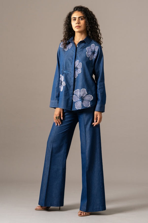 Poppy Flower Emb Shirt