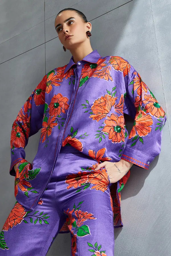 Zinnia Collar Shirt Set Namrata Joshipura