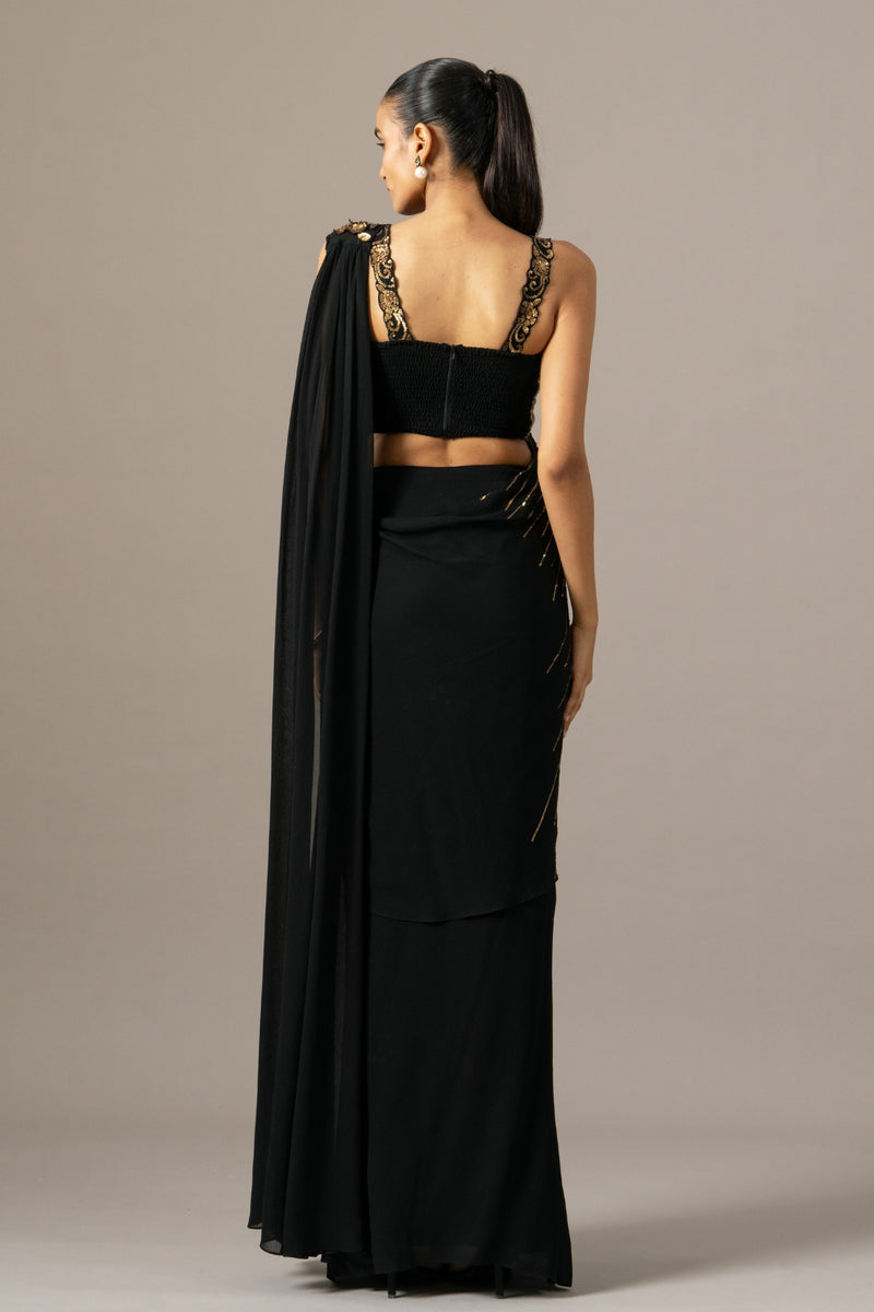 Baroque Saree With Embroidered Blouse