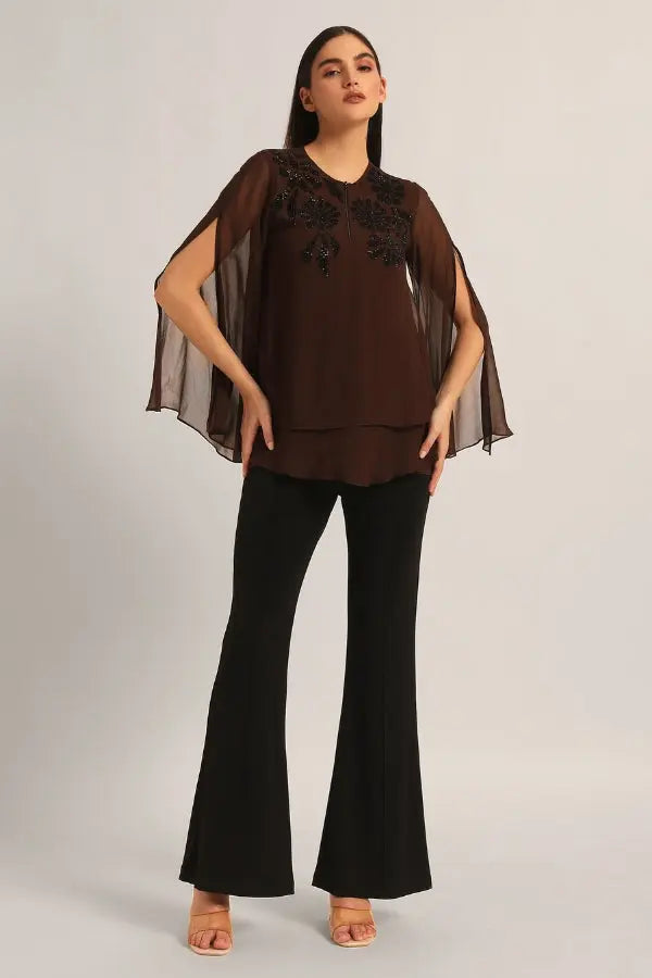 MIDNIGHT BLOOM DOUBLE LAYER TOP Namrata Joshipura Online